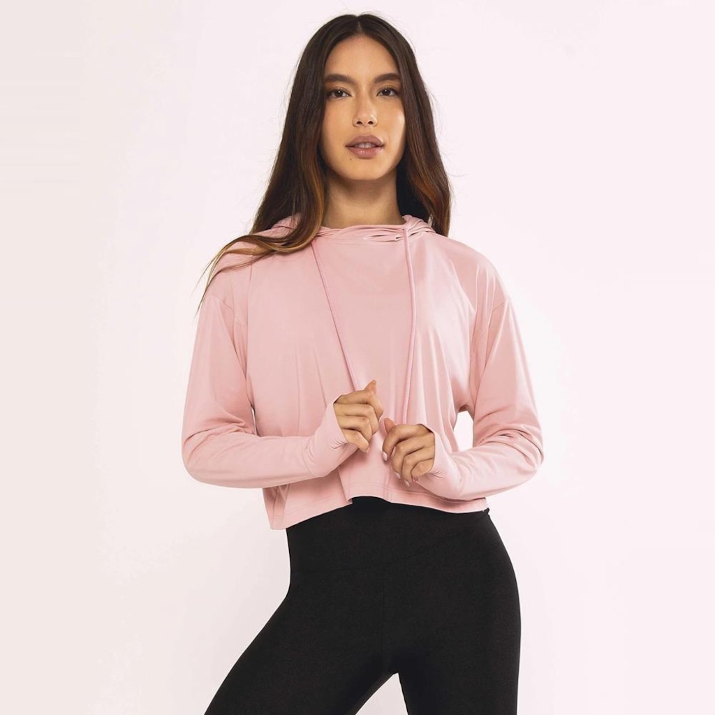 Imagem 2 do produto Cropped Feminino Alto Giro Luna Manga Longa Capuz