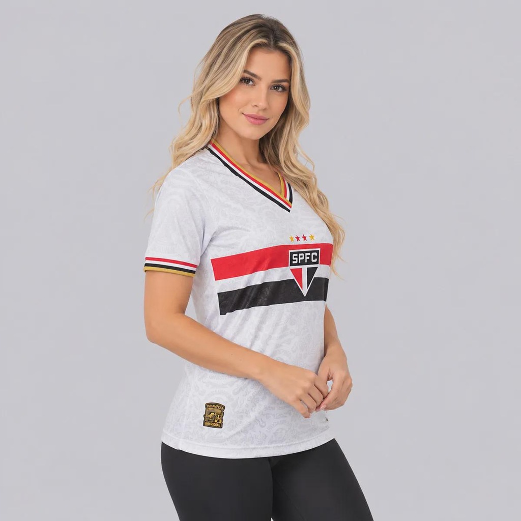 Imagem 2 do produto Camisa do São Paulo Retrô 2005 Jacquard Feminina