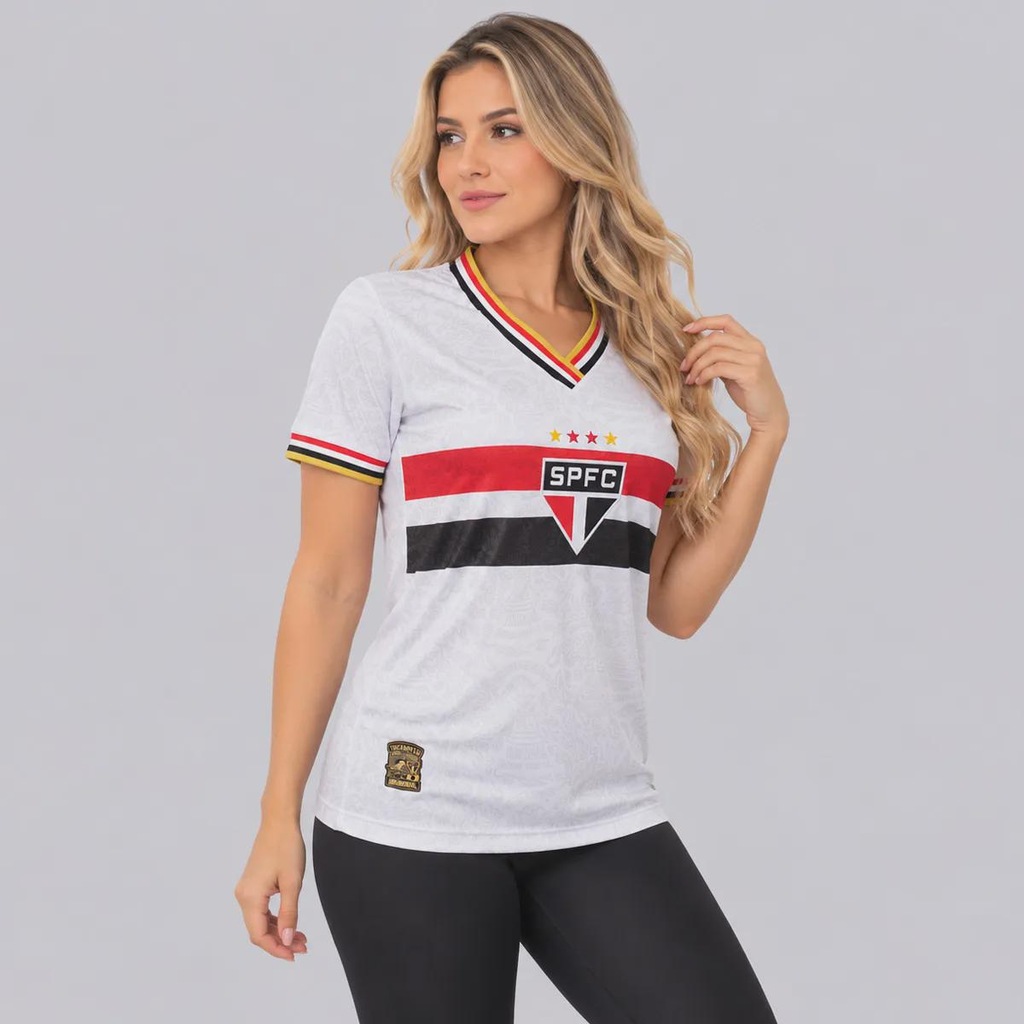 Imagem 3 do produto Camisa do São Paulo Retrô 2005 Jacquard Feminina