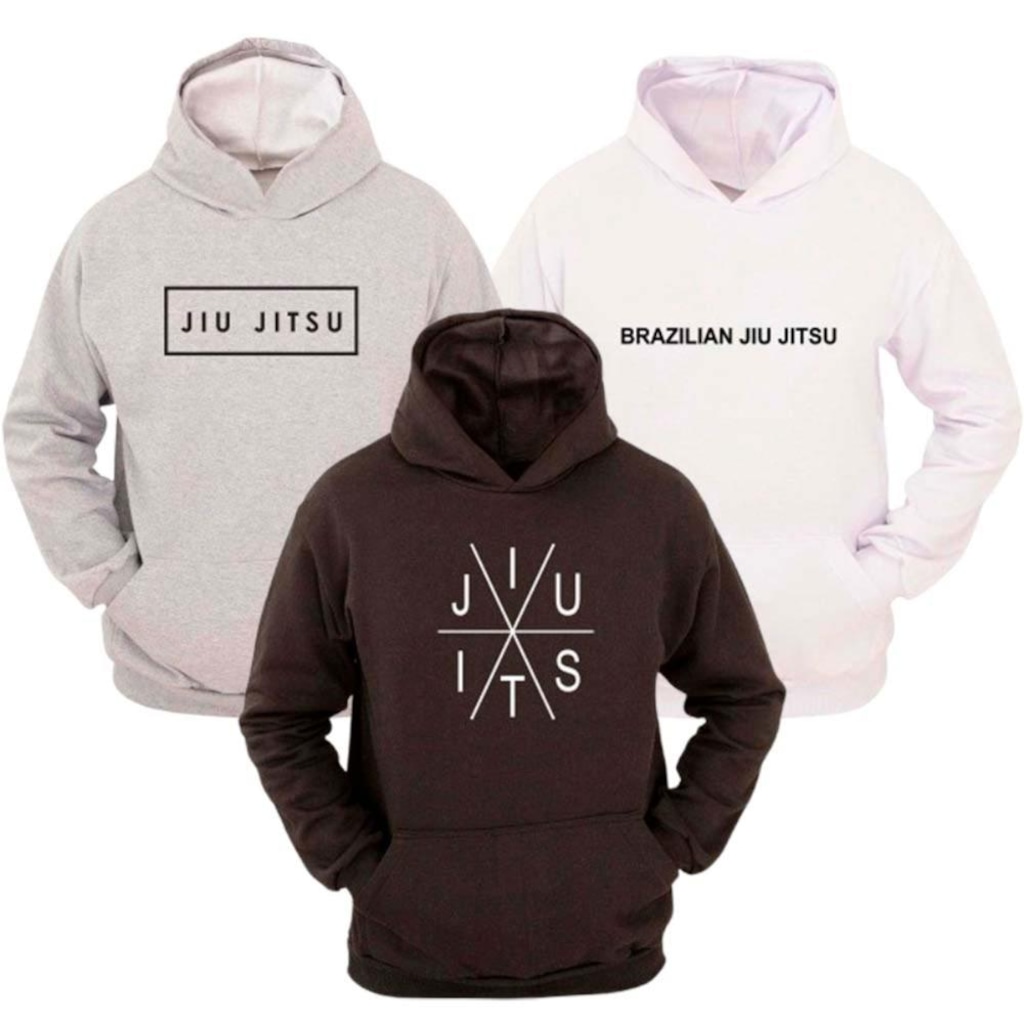 Imagem 1 do produto Kit 3 Moletom Ragor Algodão Flanelado Luta Jiu Jitsu Masculina