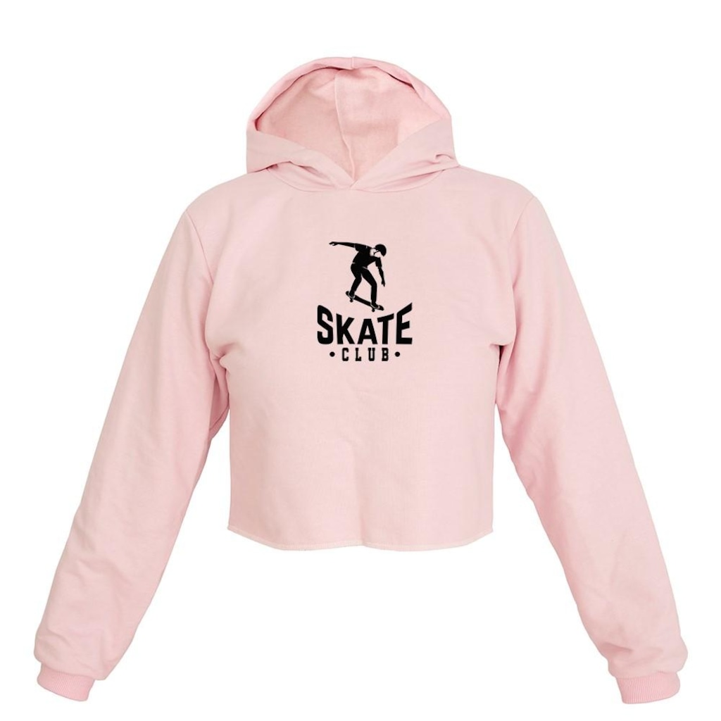 Imagem 3 do produto Cropped Moletom Estampa Skate Club Capuz Inverno Feminino