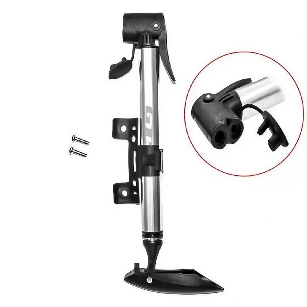 Imagem 2 do produto Bomba de Encher Pneu Bicicleta Alumínio Bico Duplo GTS