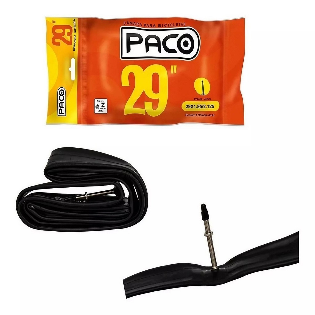 Imagem 5 do produto Câmara de Ar 29x1.95/2.125 Válvula Presta 48mm Borracha Butílica Paco
