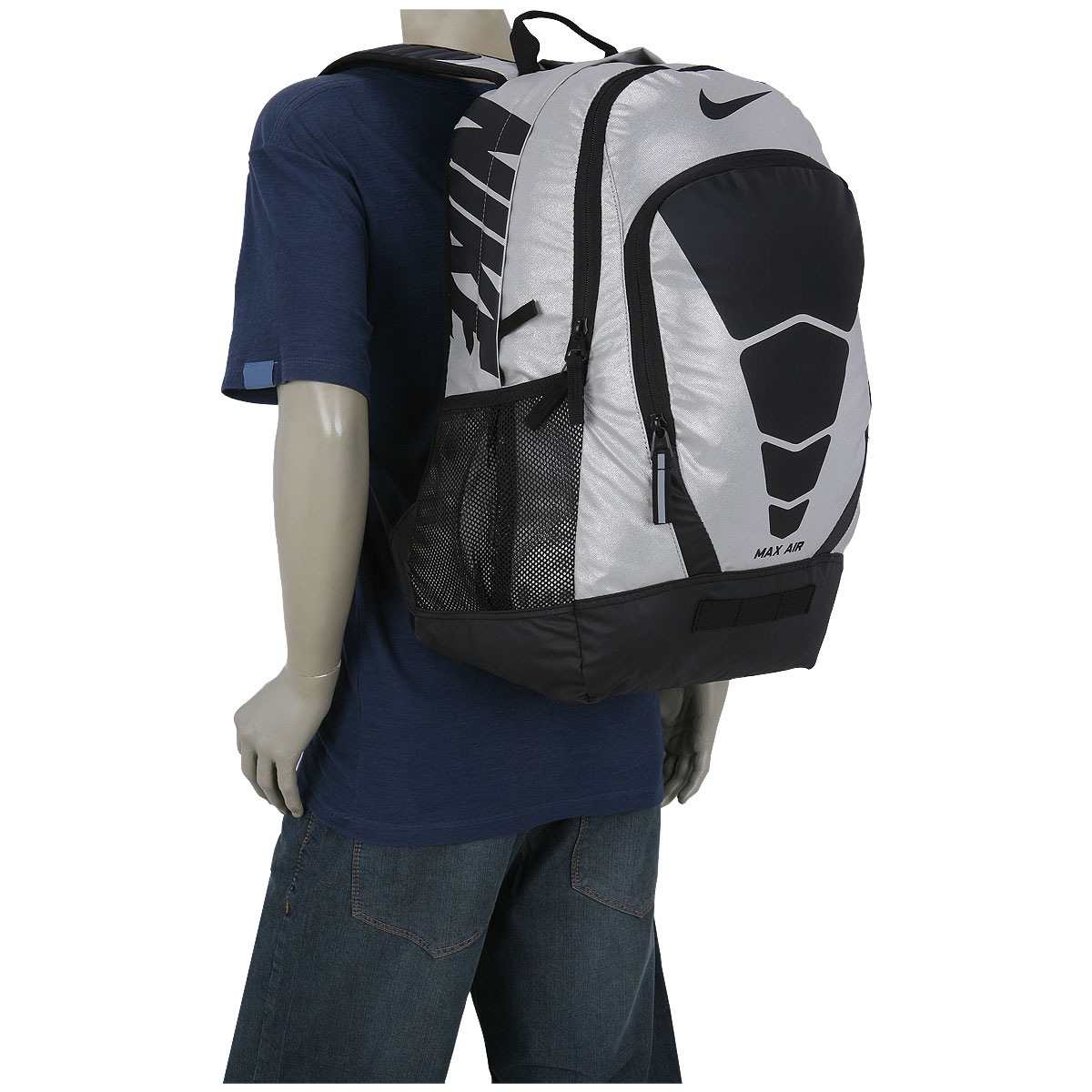 nike max air vapor backpack metallic grey