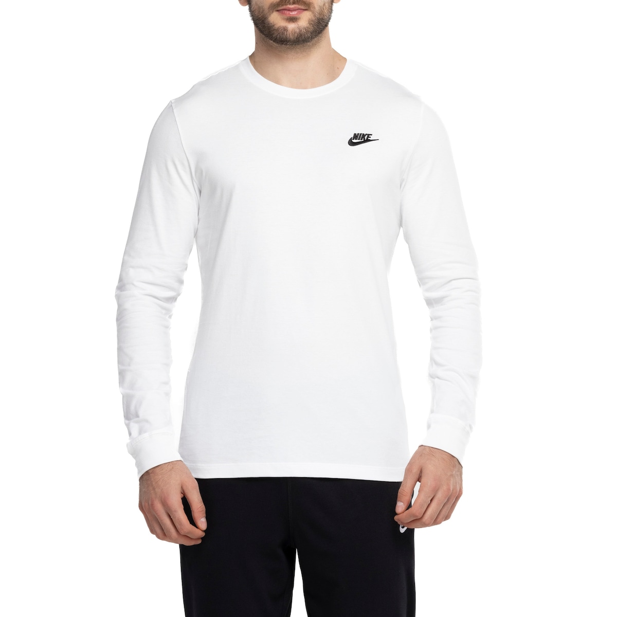 Camiseta Nike Manga Longa Sportwear Club Masculina em Promoção