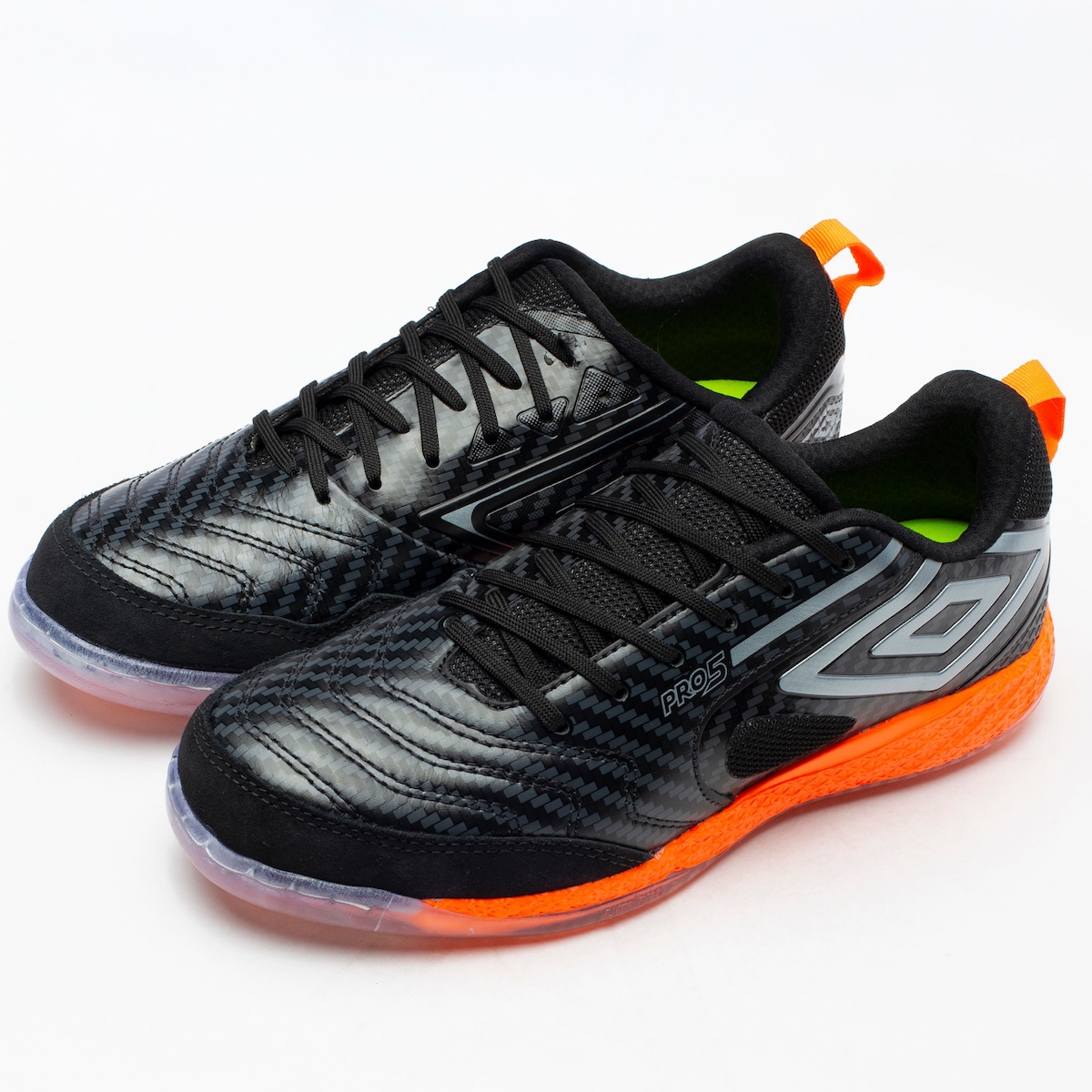 Umbro ブラジル bump adamant　pro5 Chuteira Futsal Umbro Pro 5 Bump Masculina Preto / Laranja