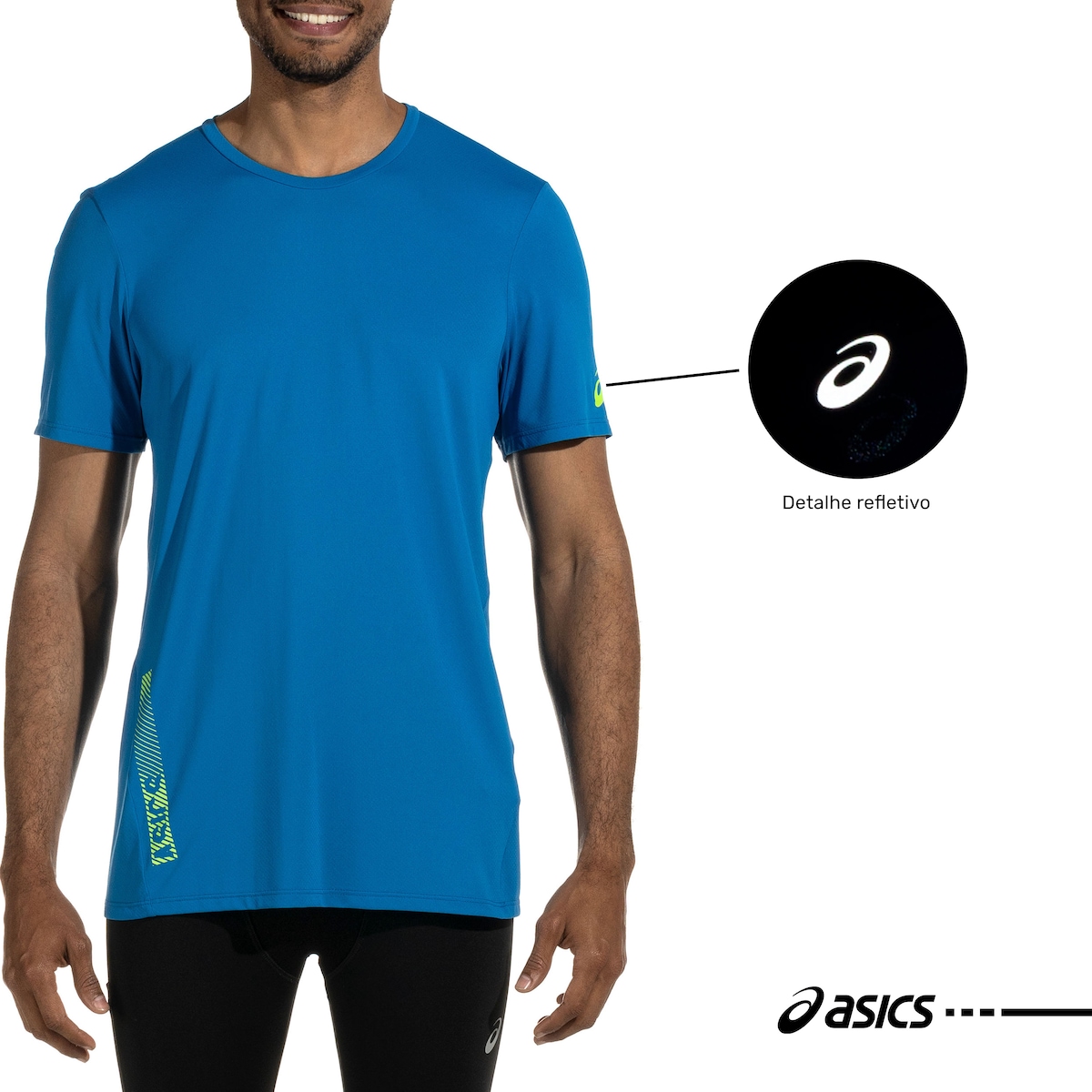 Camiseta ASICS Manga Curta Refletivo Yokohama - Masculina | Centauro