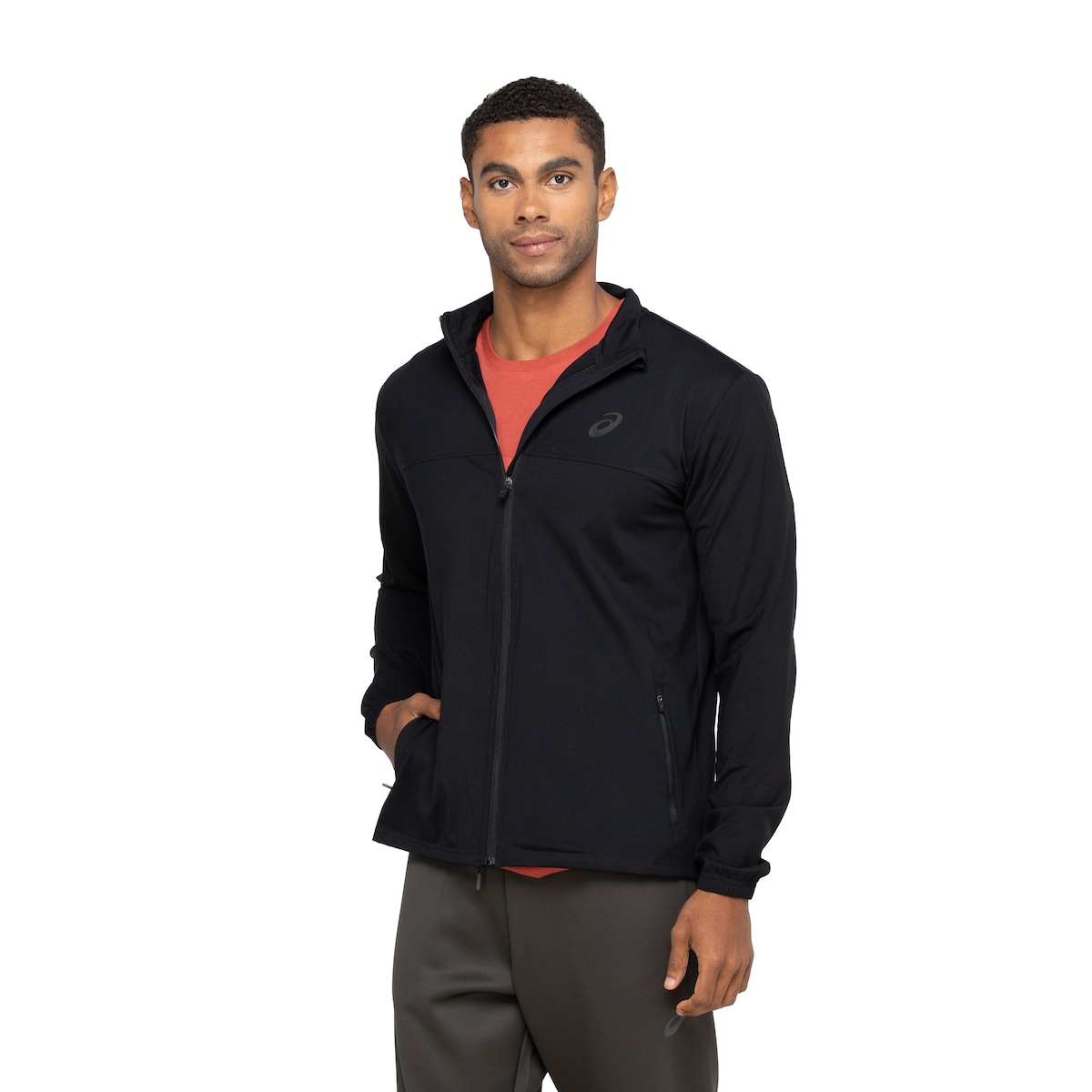 ha Jaqueta Masculina ASICS Sem Capuz Malha Recortada Zíper | Centauro