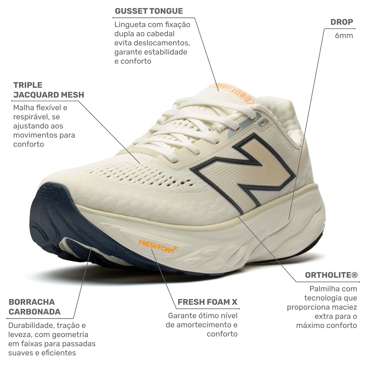 Tênis New Balance Fresh Foam X 1080 V14 Masculino | Centauro