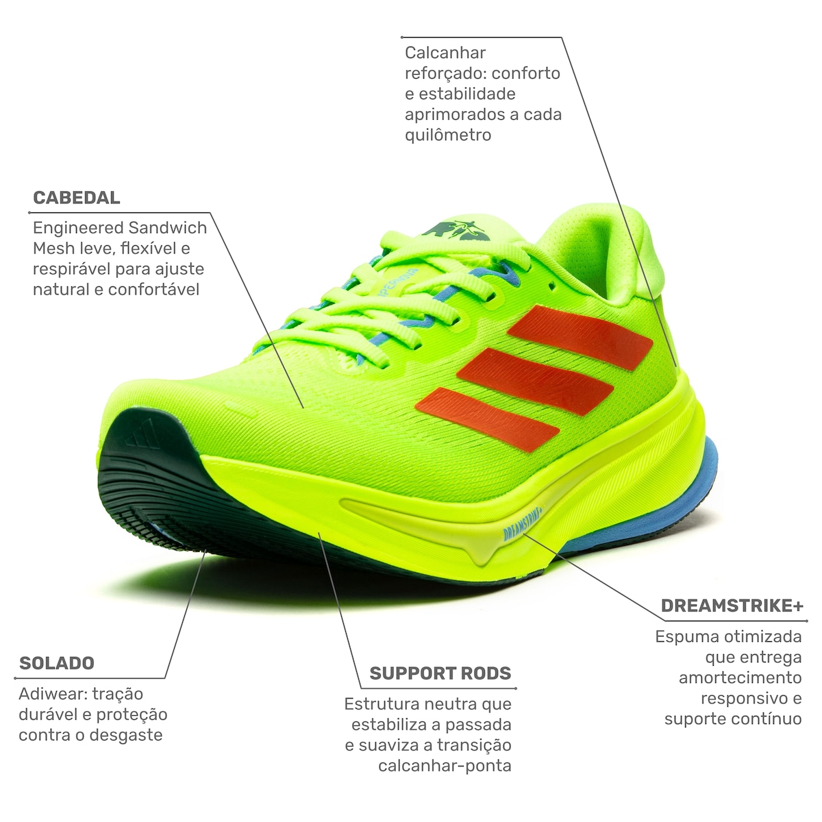 Tênis Masculino adidas Supernova Rise 2 Rio - Foto 2