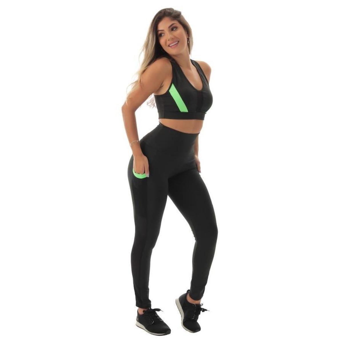 Conjunto Fristyle Fitness Calça Legging com Bolso e Top Academia