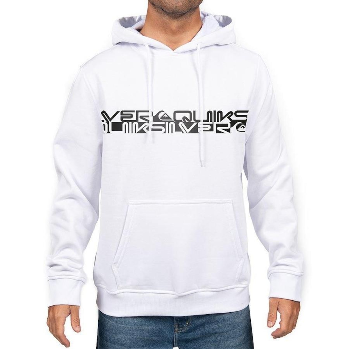 Blusão de Moletom Quiksilver Canguru Word Block Masculino Centauro