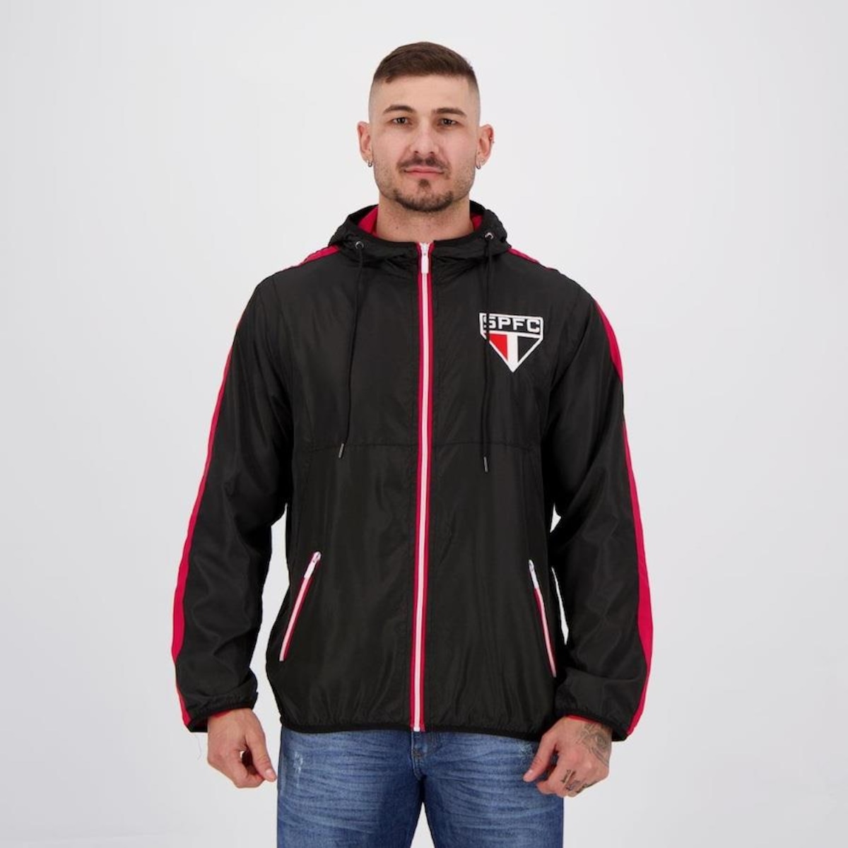 Jaqueta do São Paulo Corta Vento Tricolor Masculina Centauro