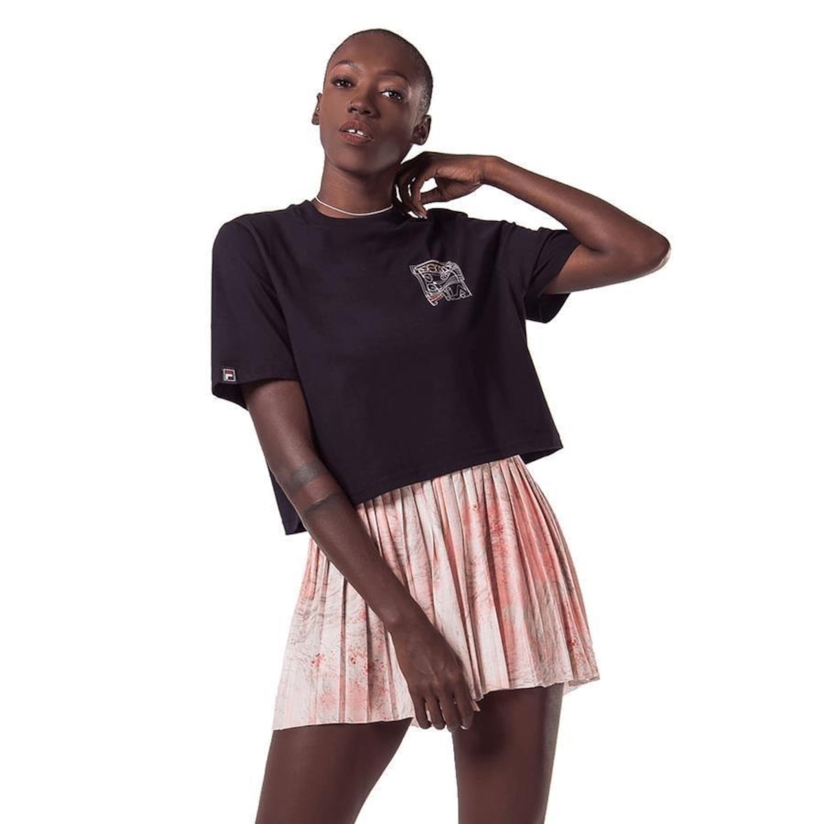 Camiseta Fila Wm Cropped Logo Heritage Feminina Centauro