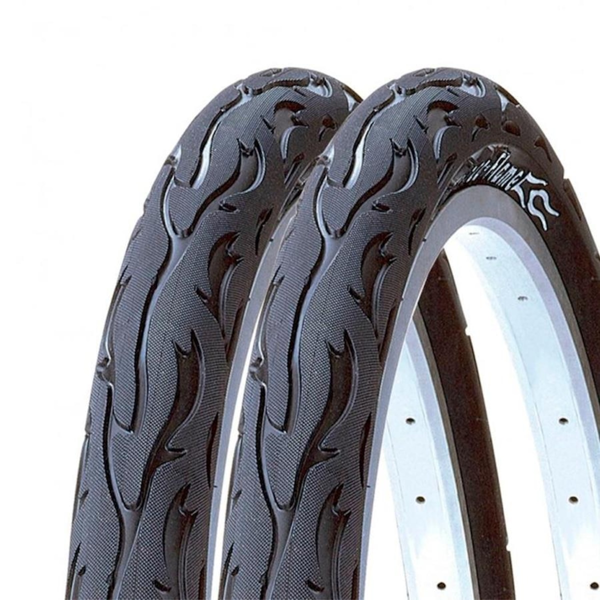 Kit de Par de Pneus Balão Kenda Flame Aro Câmaras