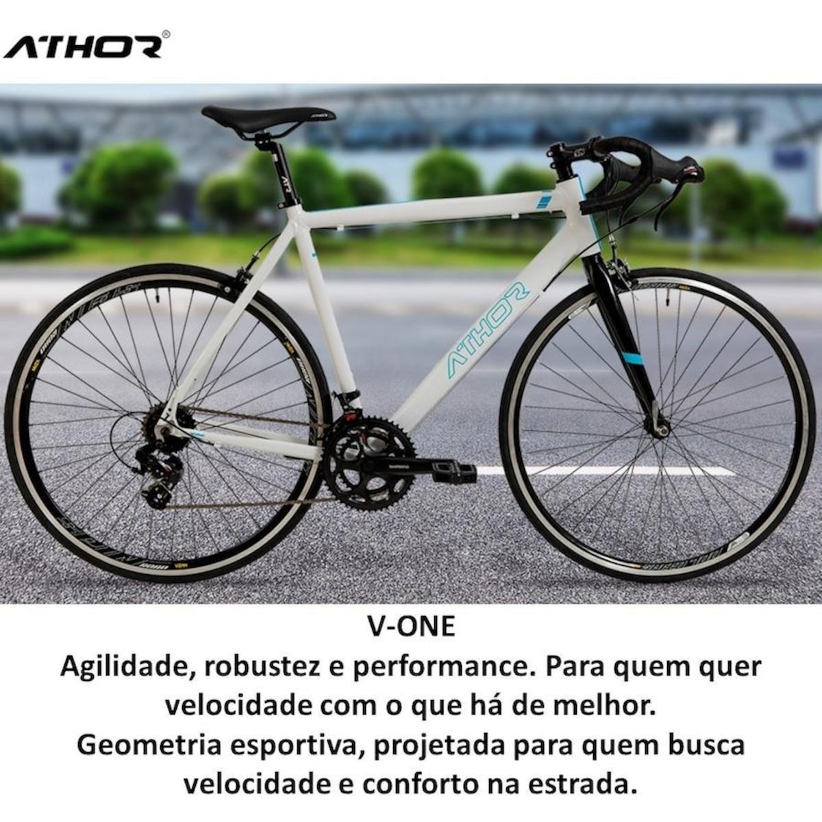 Bicicleta Aro 700 Athor Speed Estrada VOne Freio Side Pull Shimano