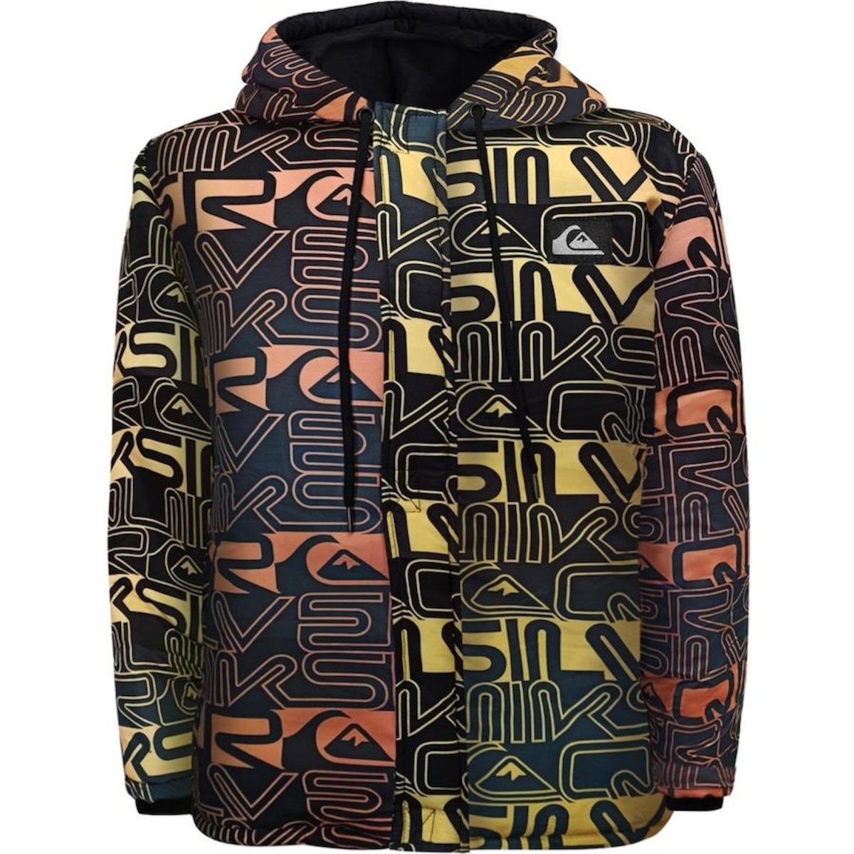 Jaqueta com Capuz Quiksilver Puff Word Block Full Print