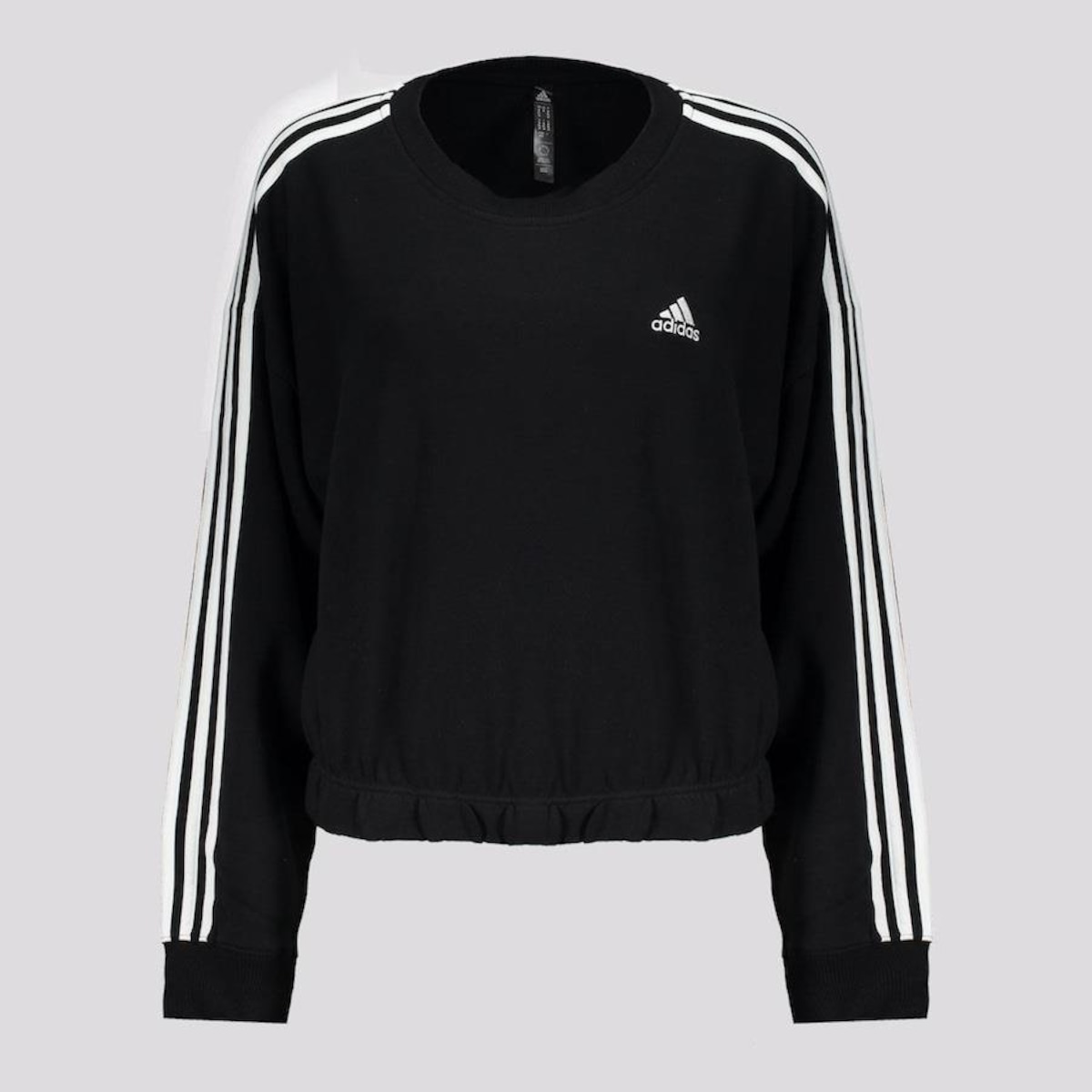 Blusão de Moletom com Capuz Cropped adidas Stripes Feminino