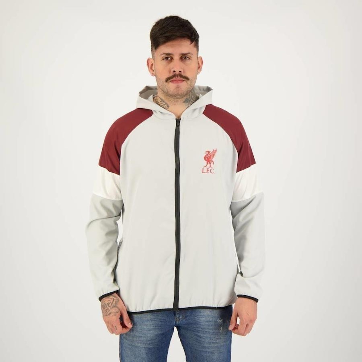 Jaqueta Corta Vento Liverpool com Capuz Futfanatics Masculina