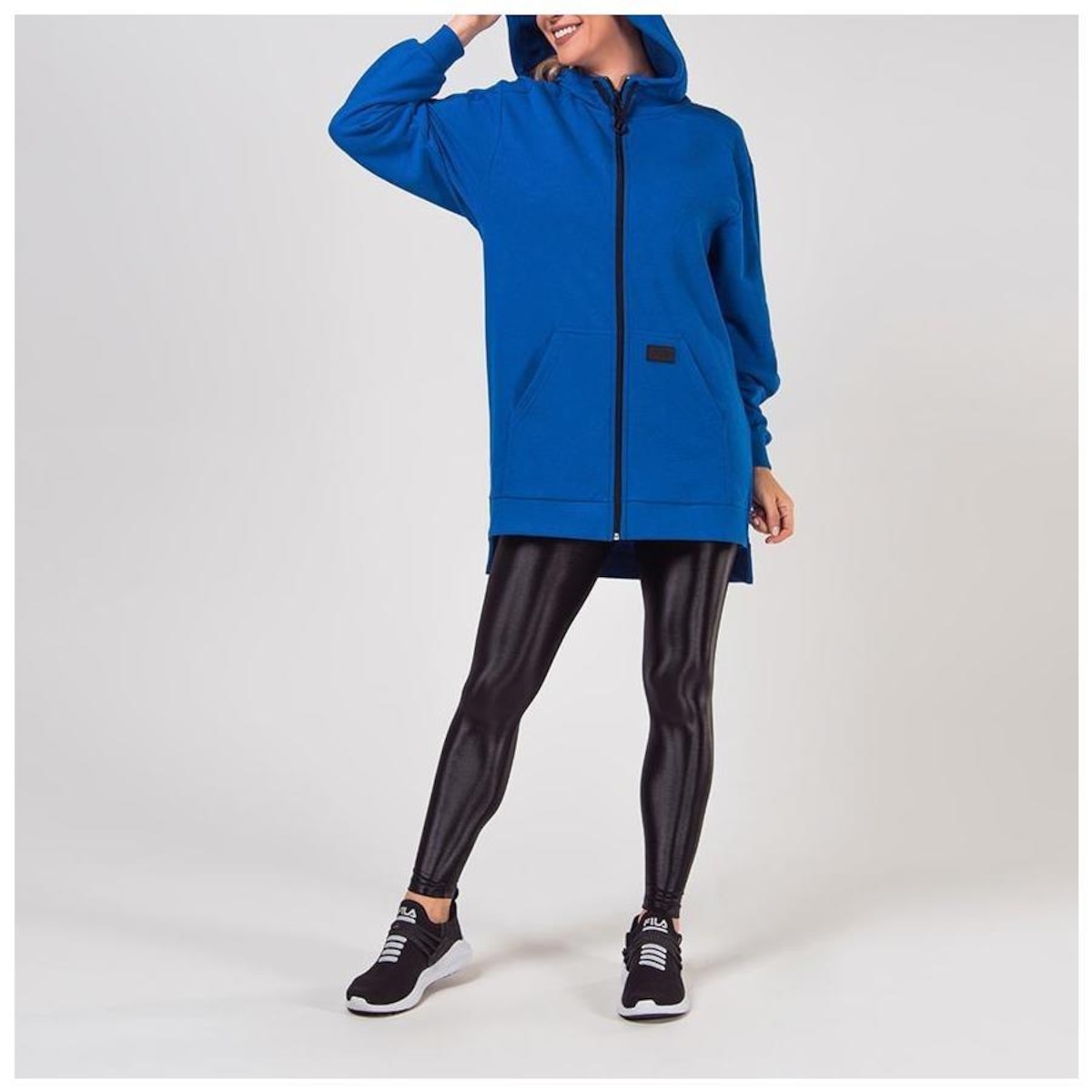 Jaqueta Moletom Fila Blusão De Moletom Com Capuz Fila Long Sports