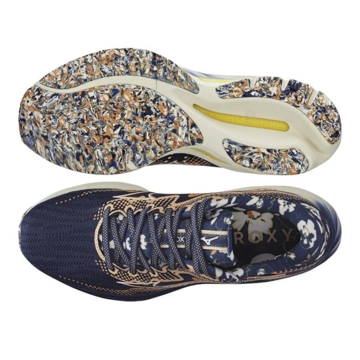 ROXY WAHINE 142 × UNION MILAN M Tênis Mizuno Wave Rider 27 Roxy + Par de Meia - Feminino em