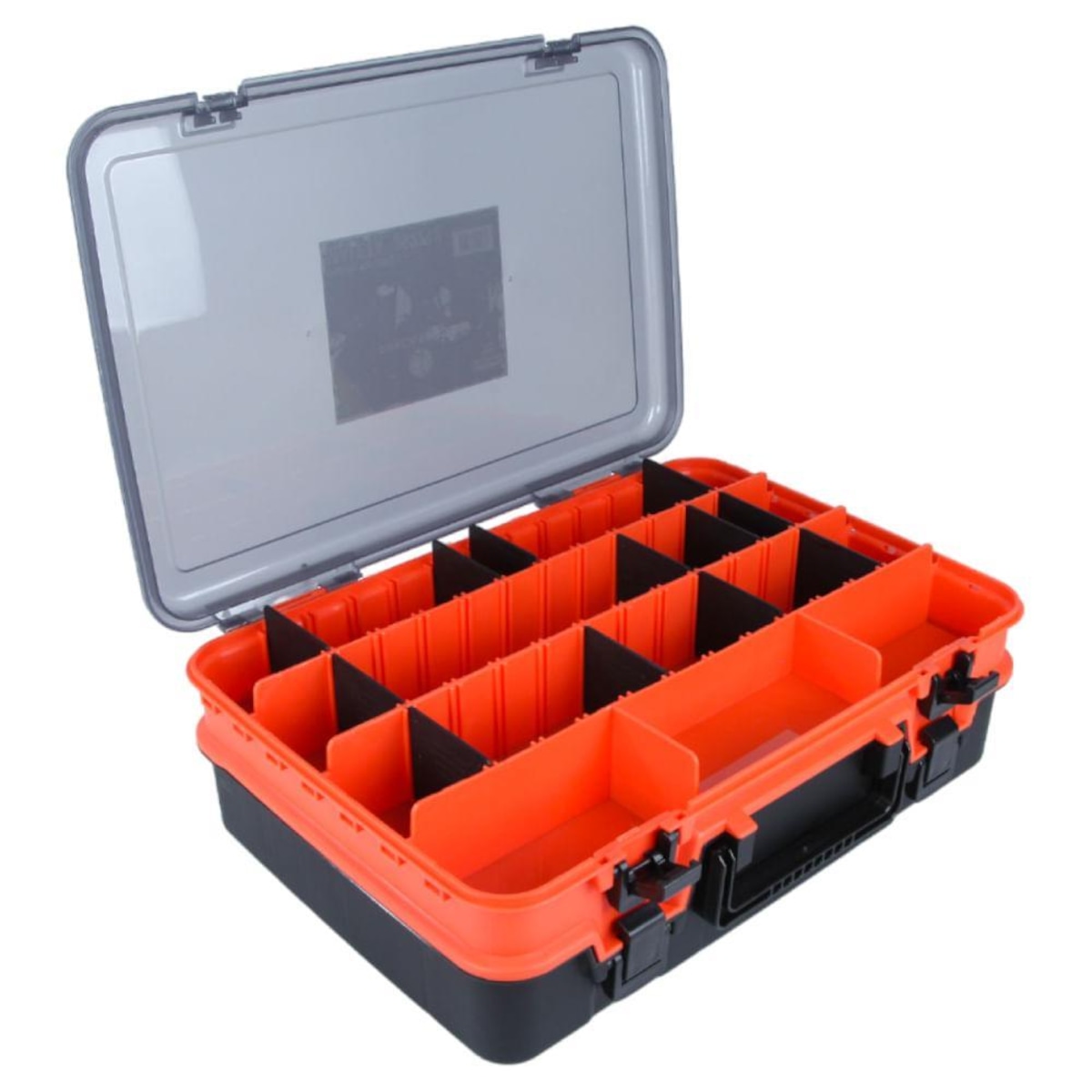 Maleta de Pesca Compartimento Duplo Divisórias Trava Facil Pesca