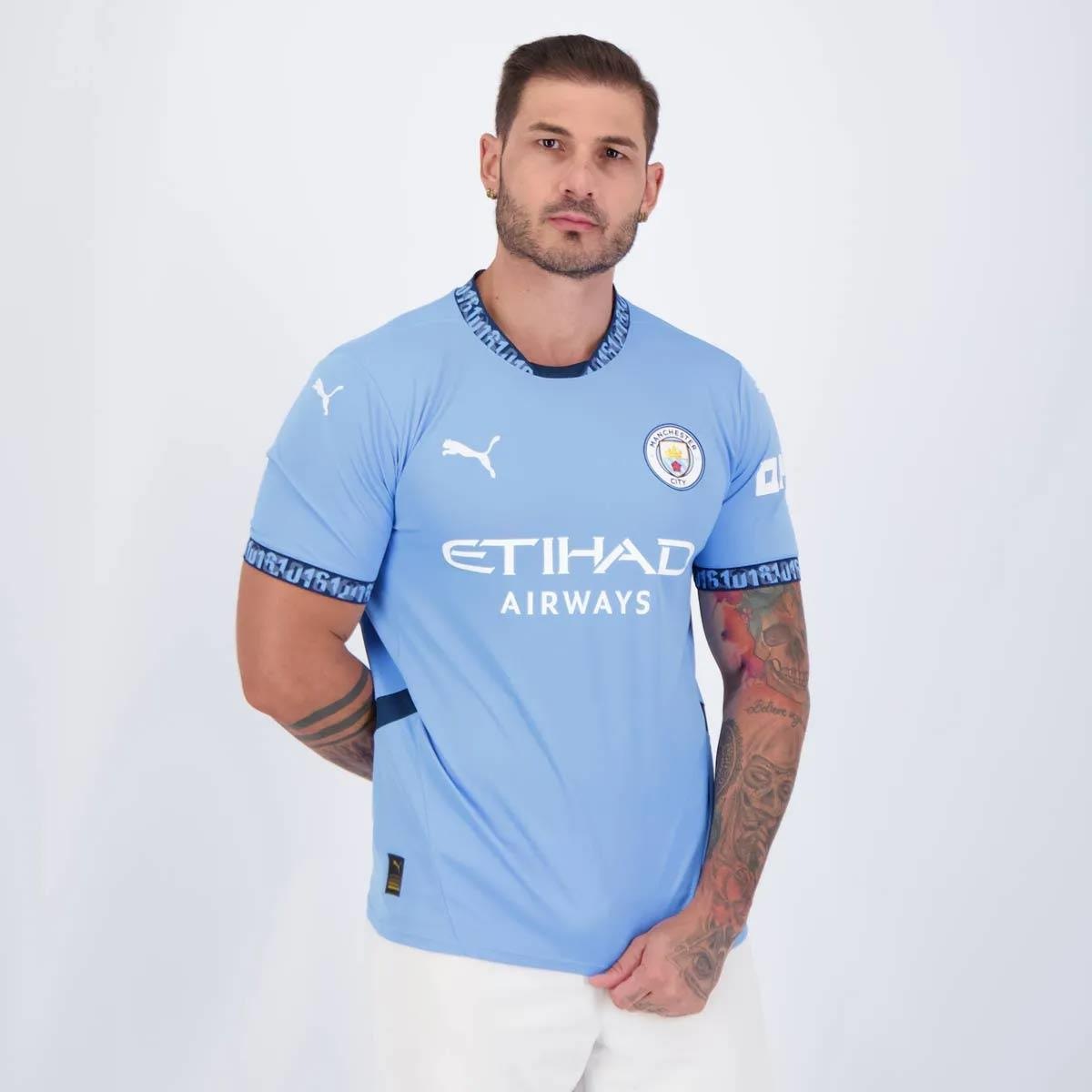 Camisa Manchester City Home 2025 Puma 9 Haaland Masculina em