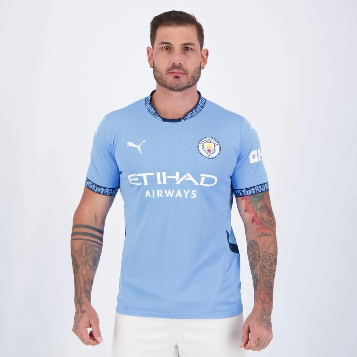 Camisa Manchester City Home 2025 Puma 16 Rodrigo Masculina em