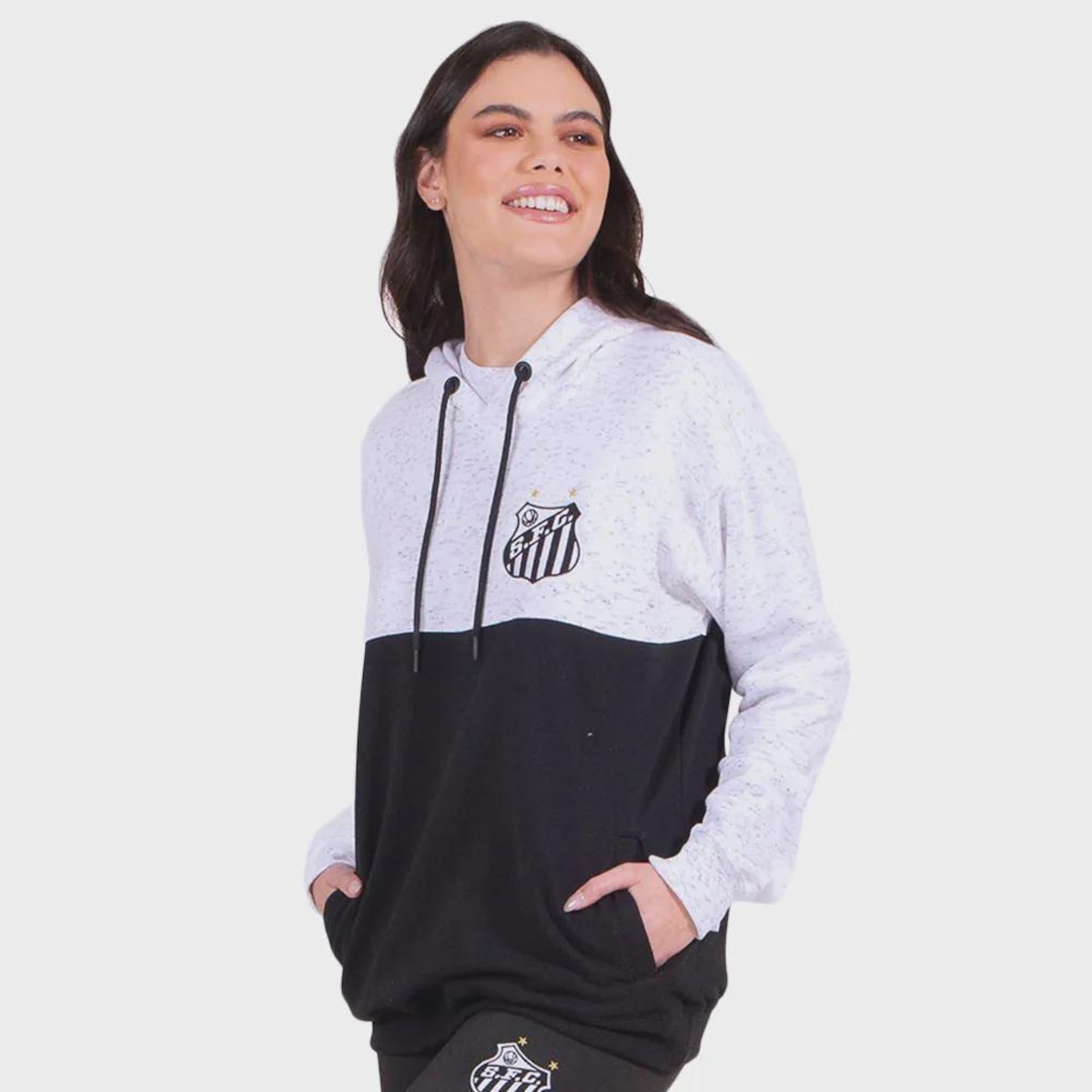 Blusão de Moletom Surf Center Santos Mescla Feminina Centauro