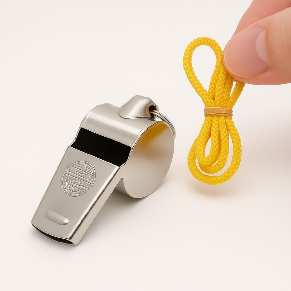 Apito Profissional de Metal DK com Cordão para Árbitros Treinadores Escolas Esportes Recreação - Foto 1