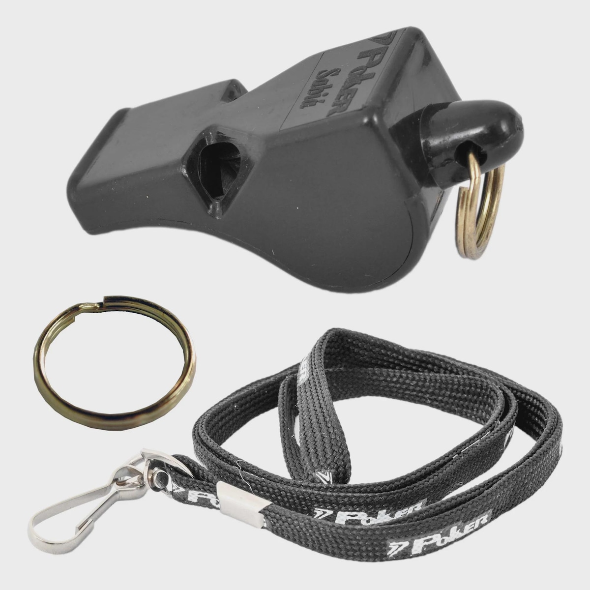 Apito Poker Profissional Sabiá C/ Cordão E Mosquetão Preto - Foto 1