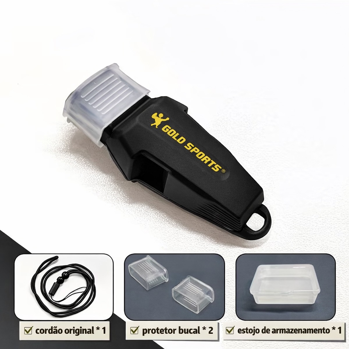 Apito Gold Sports Whale Pro c/ Bocal de Silicone e Cordão de Pescoço - Alta Intensidade Voley - Foto 2