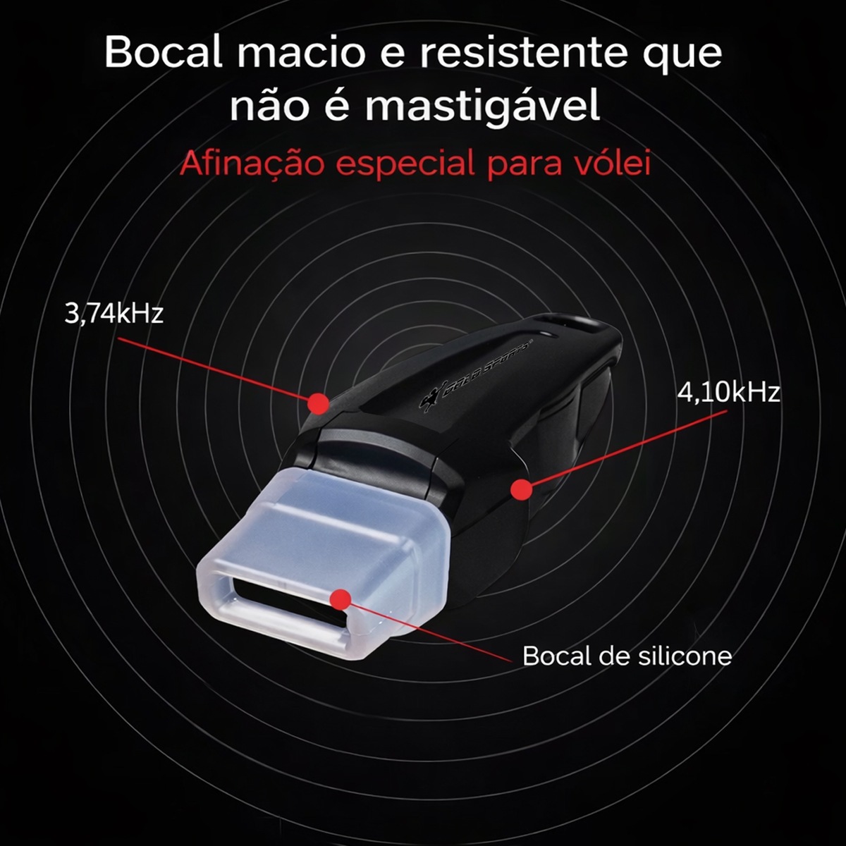 Apito Gold Sports Whale Pro c/ Bocal de Silicone e Cordão de Pescoço - Alta Intensidade Voley - Foto 7