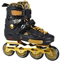 Patins Oxer Freestyle - In Line - Freestyle / Slalom - ABEC 9 - Base de Alumínio PRETO/AMARELO