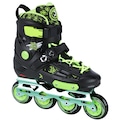 Patins Oxer Freestyle - In Line - Freestyle / Slalom - ABEC 9 - Base de Alumínio PRETO/VERDE CLA