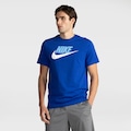 Camiseta Básica Masculina Nike Icon Futura AZUL/AZUL CLARO