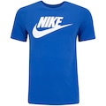 Opção de cor AZUL ESC/BRANCO de Camiseta Básica Masculina Nike Icon Futura