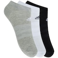 Kit de Meias adidas Ligth Low com 3 Pares - 39 a 42 - Adulto PRETO/CINZA/BRANCO