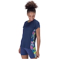 Camiseta Oxer Recorte Wild - Feminina AZUL ESC/ROSA