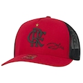 Boné Aba Curva do Flamengo Zico Supercap CRF Silk - Snapback - Trucker - Adulto VERMELHO/PRETO