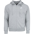 Jaqueta com Capuz Nike Club Hoodie FZ FT - Masculina CINZA CLARO