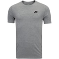 Camiseta Básica Nike Club Logo Pequeno Masculina CINZA MESCLA