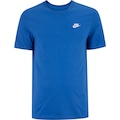 Camiseta Básica Nike Club Logo Pequeno Masculina AZUL/BRANCO