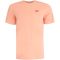 Camiseta Básica Nike Club Logo Pequeno Masculina LARANJA/LARANJA CLA