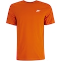 Camiseta Básica Nike Club Logo Pequeno Masculina LARANJA/LARANJA ESC