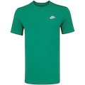 Camiseta Básica Nike Club Logo Pequeno Masculina VERDE CLARO/BRANCO