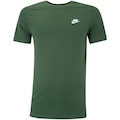 Camiseta Básica Nike Club Logo Pequeno Masculina VERDE ESC/BRANCO