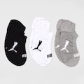 Opção de cor PRETO/CINZA CLARO de Kit de Meias Sapatilha Puma Esportiva Adulto