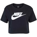 Blusa Cropped Nike Tee Sportswear Essential - Feminina PRETO/BRANCO