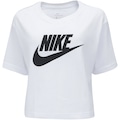 Blusa Cropped Nike Tee Sportswear Essential - Feminina BRANCO/PRETO